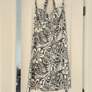 Tommy Bahama Sage Green And White Halter Dress Medium Backless